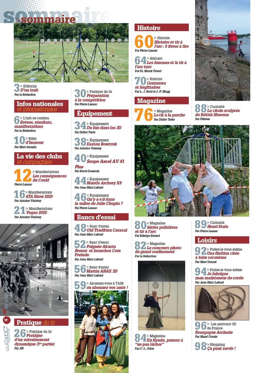 Sommaire Tir à l'Arc Magazine – Numéro 49