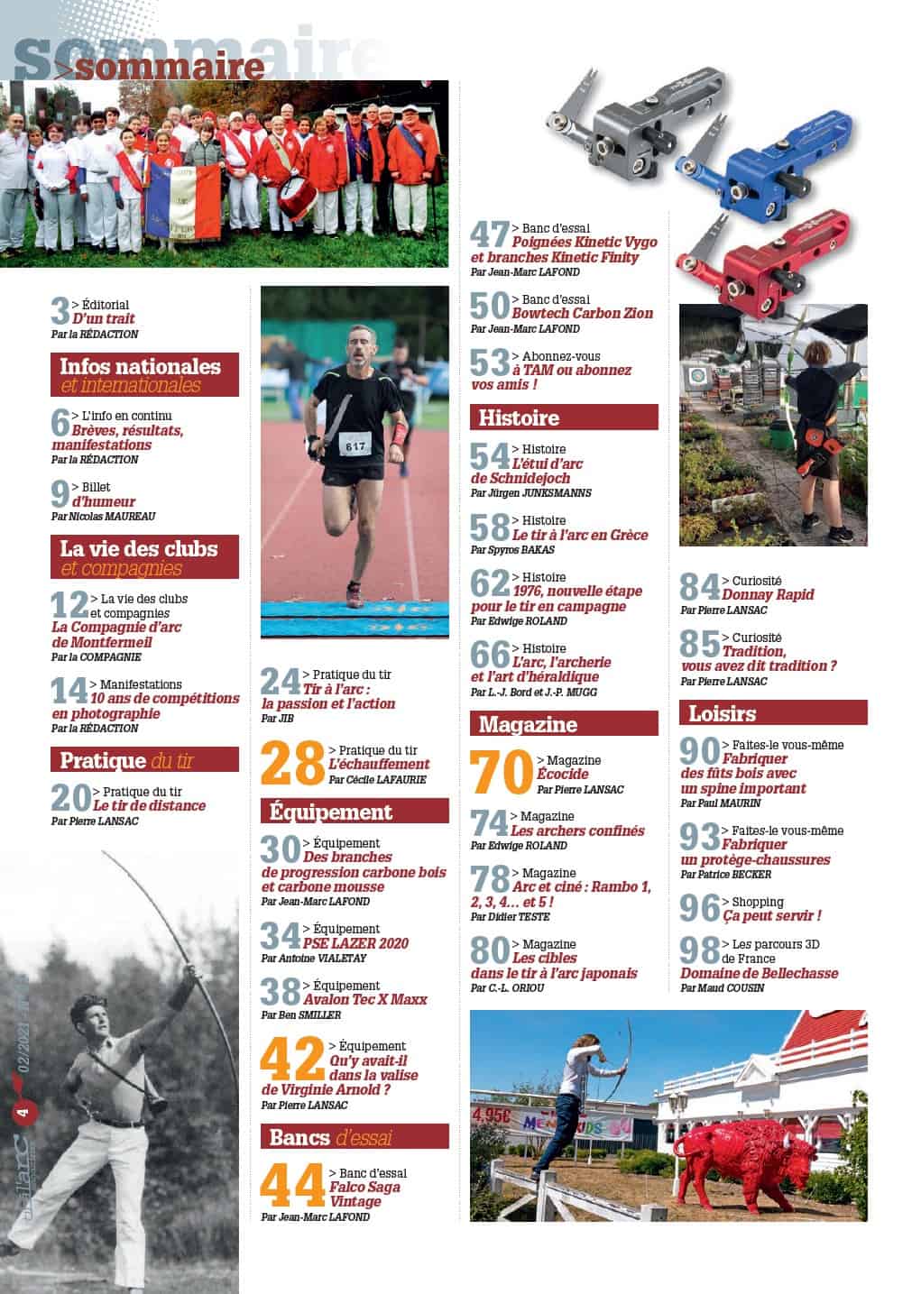 Sommaire Tir à l'Arc Magazine – Numéro 51